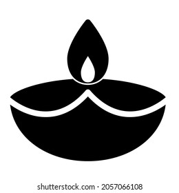 Diwali icon in modern silhouette style design. Vector illustration isolated on white background.