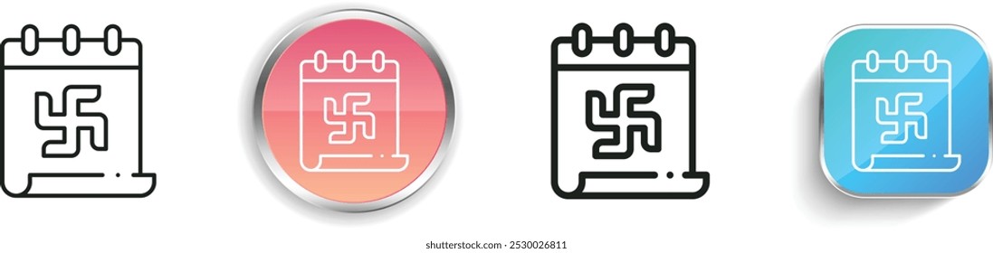 diwali icon. Thin Linear, Regular and Button Style Design Isolated On White Background