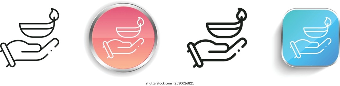 diwali icon. Thin Linear, Regular and Button Style Design Isolated On White Background