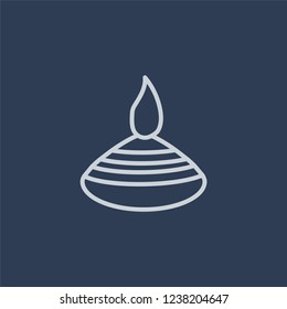 Diwali icon. Trendy flat vector line Diwali icon on dark blue background from Religion collection. 