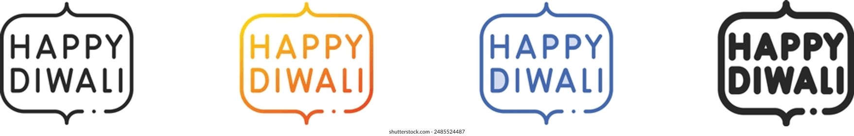 diwali icon.Thin Linear, Gradient, Blue Stroke and bold Style Design Isolated On White Background