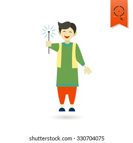 Diwali. Indian Festival Icon. Simple and Minimalistic Style. Vector
