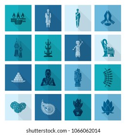 Diwali. Indian Festival Icons. Simple and Minimalistic Style. Vector