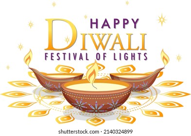Diwali Indian festival of lights  illustration