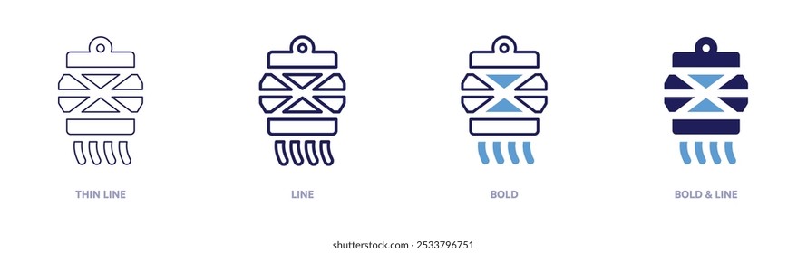 Diwali kurtas icon in 4 different styles. Thin Line, Line, Bold, and Bold Line. Duotone style. Editable stroke.