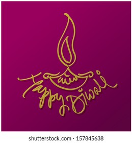 Diwali lamp drawing