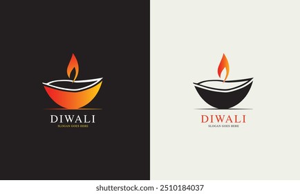 Lámpara de Diwali Programa de hinduismo Festival feliz Cultura de celebración hindú Icono de fuego rojo Gráfico religioso