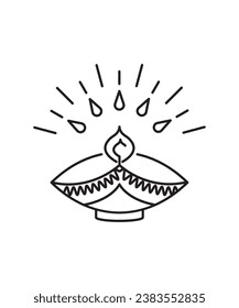 diwali lamp icon, vector best line icon.