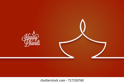 Diwali lamp logo line design background