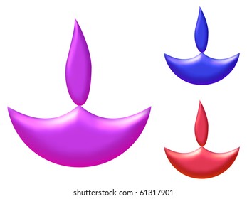 Diwali Lamp Signs (Vector)