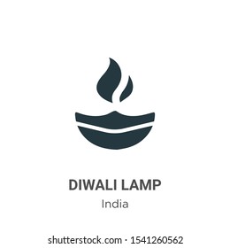Diwali lamp vector icon on white background. Flat vector diwali lamp icon symbol sign from modern india collection for mobile concept and web apps design.