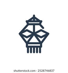 Linterna de Diwali para el icono del Vector de la celebración de Diwali