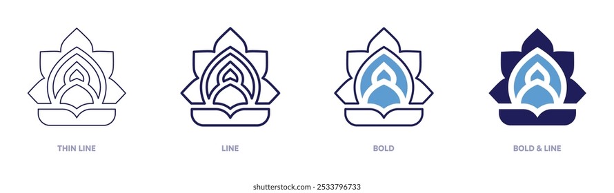 Diwali light icon in 4 different styles. Thin Line, Line, Bold, and Bold Line. Duotone style. Editable stroke.