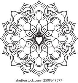 Diwali Mandala Lineal fundo vetor arte ilustração