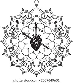 Diwali Lineal mandala ilustración de Arte vectorial de fondo