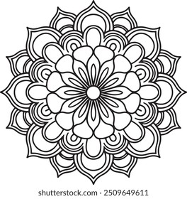 Diwali Lineare Mandala Hintergrund Vektorgrafik