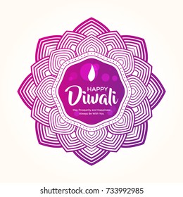 Diwali Mandala with Purple Gradient color