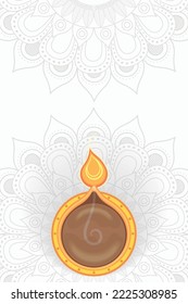 diwali mandalas and candle postcard