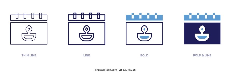 Diwali messages icon in 4 different styles. Thin Line, Line, Bold, and Bold Line. Duotone style. Editable stroke.