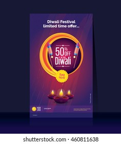 Diwali Offer Poster Design Template, Legal Size