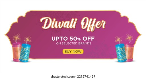 Diwali offer vector banner template, Advertisement idea, Graphic design element 