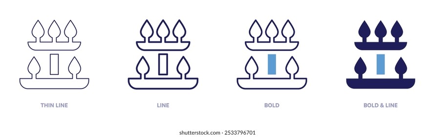 Diwali oferece ícone em 4 estilos diferentes. Linha fina, Linha, Negrito e Linha Negrito. Estilo duotônico. Traçado editável.