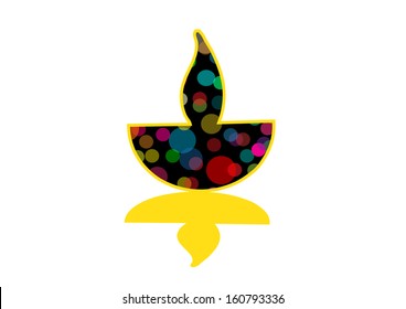 Diwali oil lamp isolated on white background 