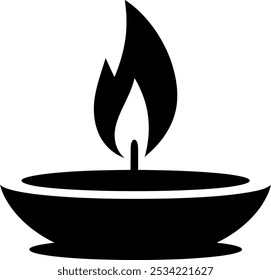  Diwali oil lamp Silhouette ,Festival of lights flat vector icon for holiday Vector isolated illustration, Diya lamp vector icon. filled flat sign for mobile concept and web design.