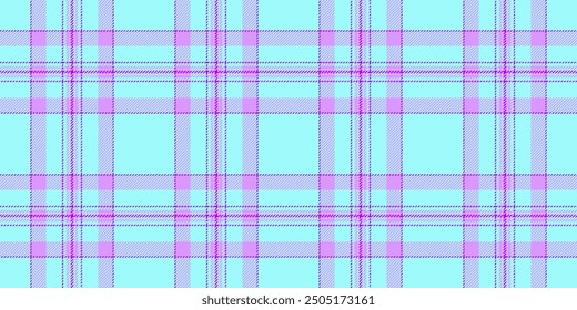 Diwali pattern background check, brazil plaid textile fabric. Package texture seamless vector tartan in teal and violet color.