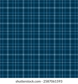 Diwali plaid pattern check, up vector seamless background. Presentation tartan texture textile fabric in cyan and atlantic colors palette.