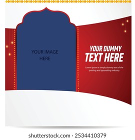 Diseño del poste de Diwali, fondo rojo, Anuncio festivo
