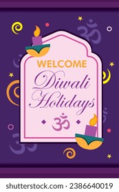 Diwali poster Traditional indian celebration Vector