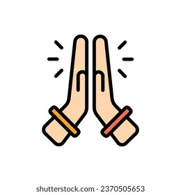 Diwali Pray Icon Vector Illustration