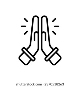 Diwali Pray Outline Icon Vector Illustration