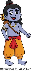 Diwali Rama Desenho Animado Clipart Ilustração Colorida