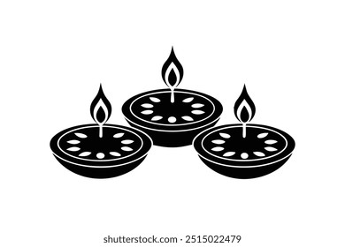 diwali rangoli silhouette vector illustration