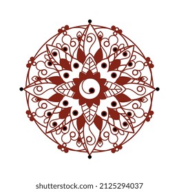 Diwali realistic composition with isolated image of traditional circle ornament vector illustration