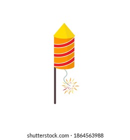 Diwali rocket icon. Clipart image isolated on white background.