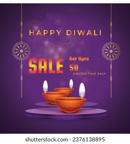 Diwali Sale Advertisement, Banner, Poster, Design vector template, Creative flyer concept, Graphic design element