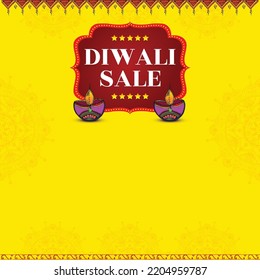 Diwali sale background with diya