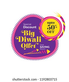 Diwali Sale, Offer Banner, Sticker Background Template 