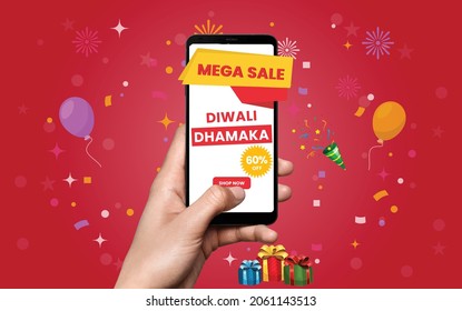 
Diwali Sale Poster Design . Vector illustration design.
