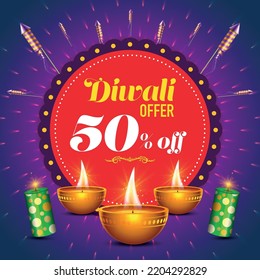 Diwali venta concepto de oferta especial con elementos festivos diwali