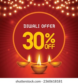 Diwali sale special offer unit with lights and diya