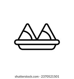 Diwali Samosa Outline Icon Vector Illustration