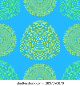 Diwali seamless vector pattern. Mandala and floral motif for wallpaper or fabric texture.