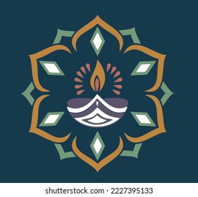 Diwali special diyas vector art in design made with simple lines and curves