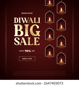 Diwali Special Offer Discount Poster Design. Premium Luxury Advertising Logo label Design vector layered. Diwali Sale Label Design Template Vector Layered illustration.