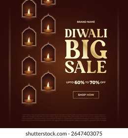 Diwali Special Offer Discount Poster Design. Premium Luxury Advertising Logo label Design vector layered. Diwali Sale Label Design Template Vector Layered illustration.