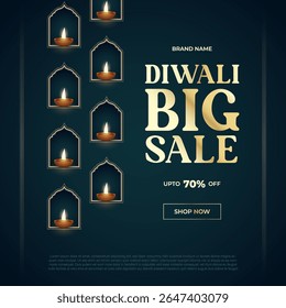 Diwali Special Offer Discount Poster Design. Premium Luxury Advertising Logo label Design vector layered. Diwali Sale Label Design Template Vector Layered illustration.